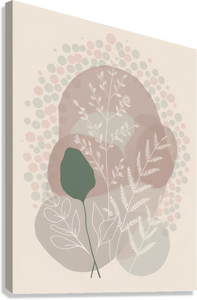 Botanical Study of Leaves and Branches Canvas Print