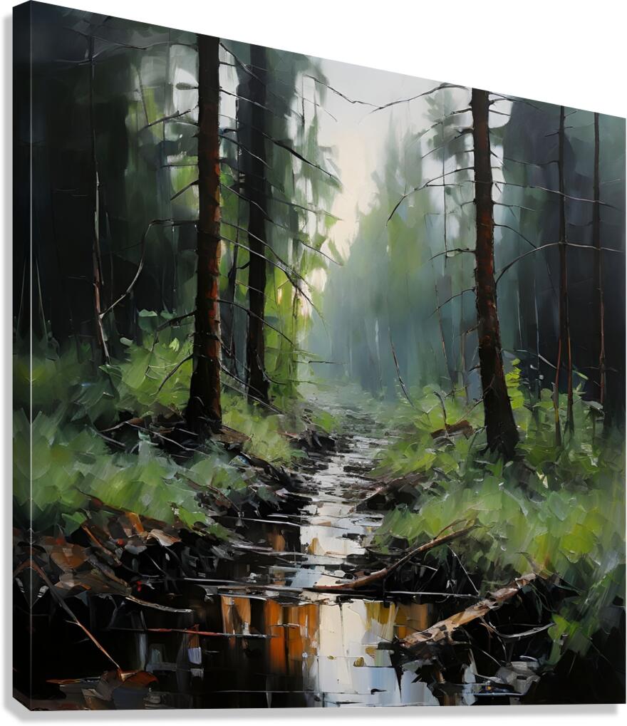 Tranquil Forest Stream Canvas Print