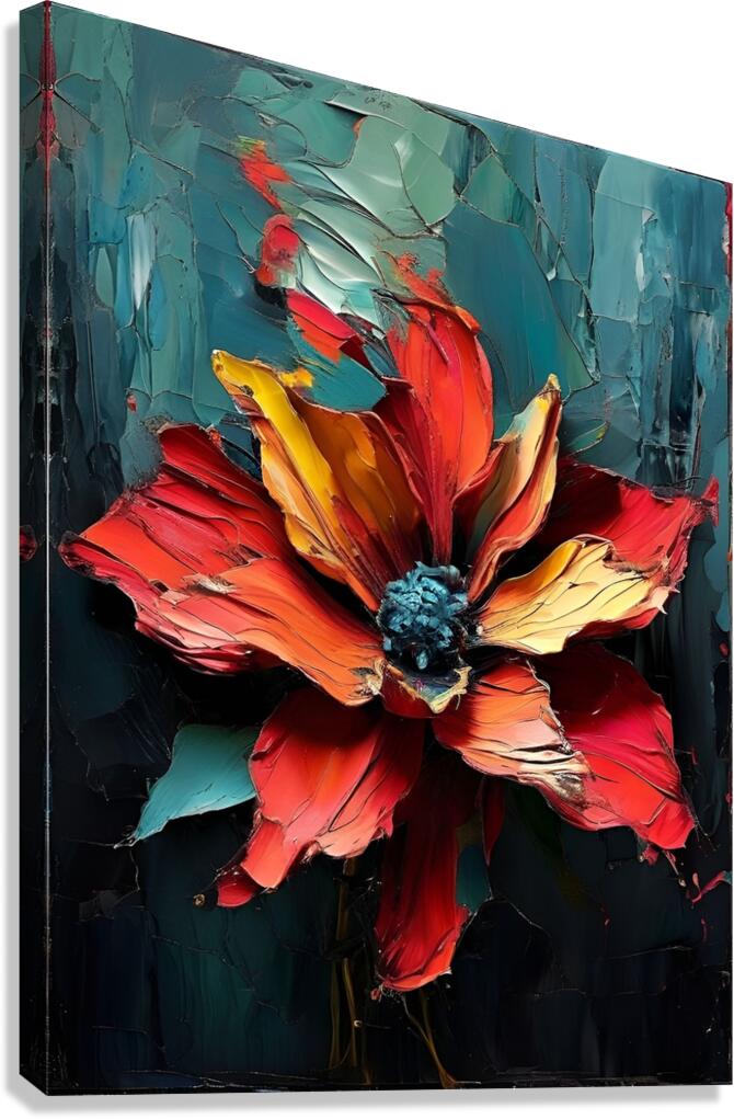 Bold Red Flower Painting Canvas Print