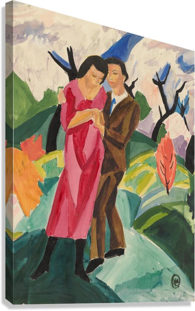 Couple outside Canvas Print