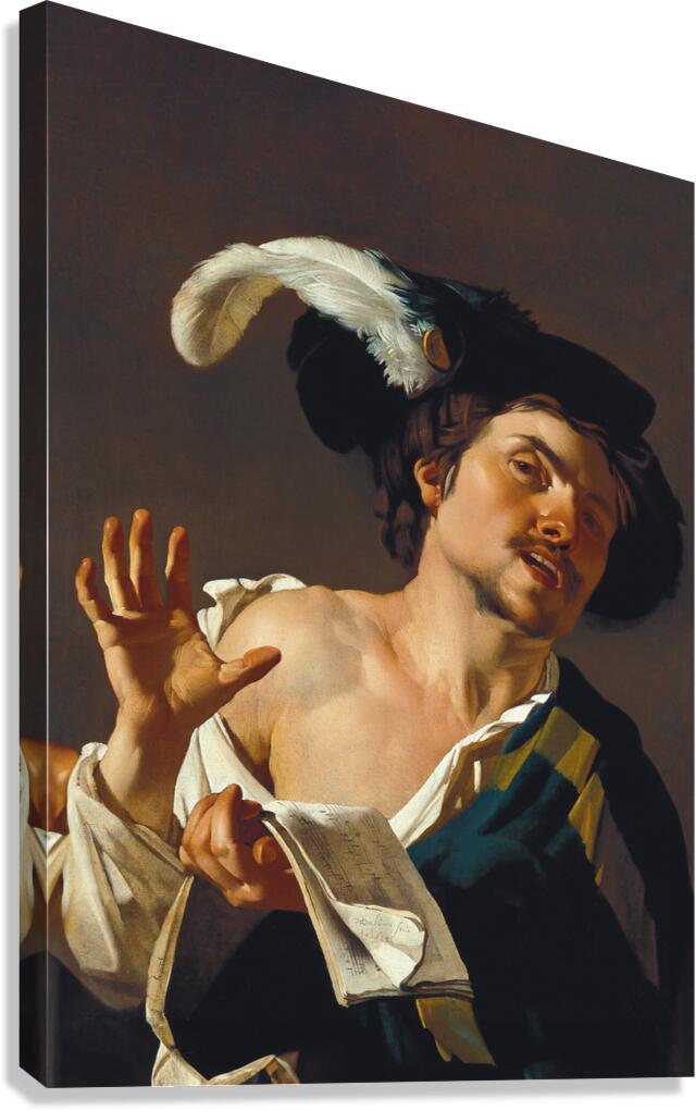 Young Man Singing Canvas Print