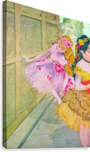 Dancers behind a backdrop Canvas Print