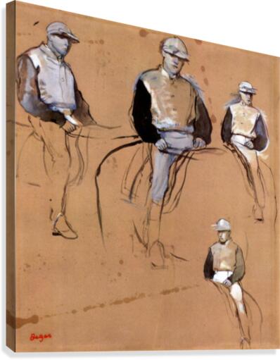 Study with four jockeys Canvas Print