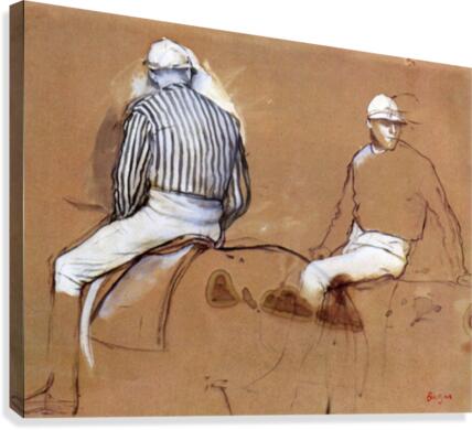 Two jockeys Canvas Print