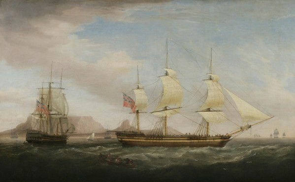 A British East Indiamen in Two Positions Print