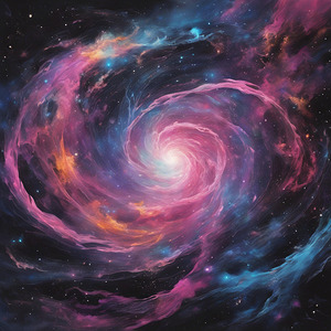  In the depths of space a swirling nebula o