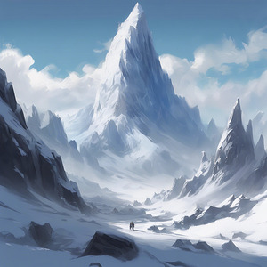  A solitary mountain peak rises majesticall