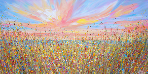 wildflowers at sunset 
