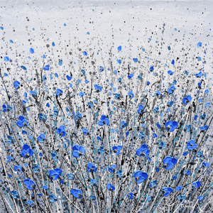 blue flowers on gray
