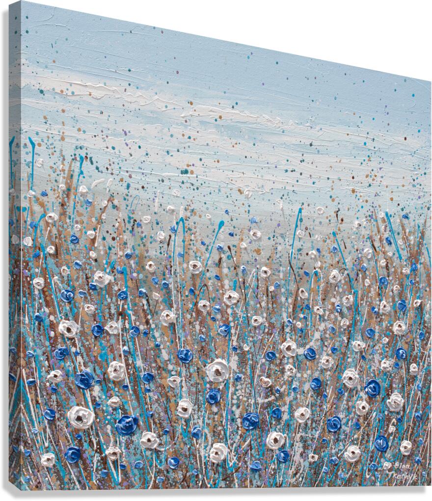 blue and white flowers  Canvas Print