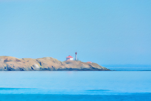 Pastel imitation. Scenery veiw of Lighthous on Vancouver island