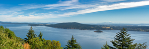 Panoramic view with mountain Baker from Vancouver island