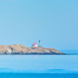 Pastel imitation. Scenery veiw of Lighthous on Vancouver island