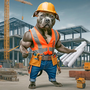 Pitbull Construction Worker