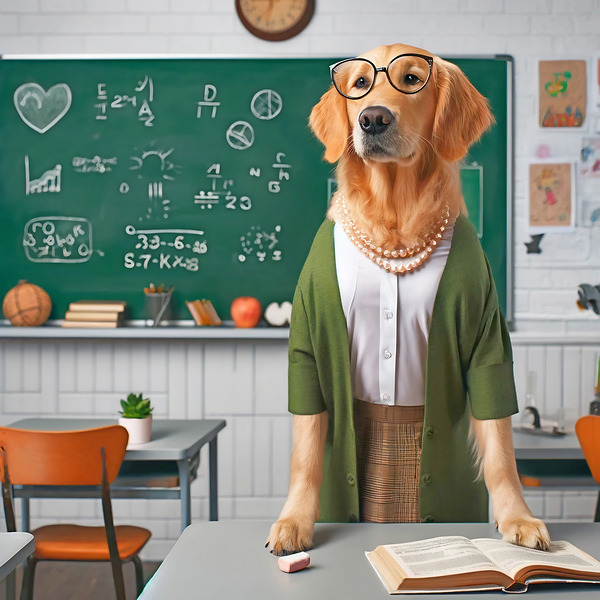 Golden Retriver Teacher Print