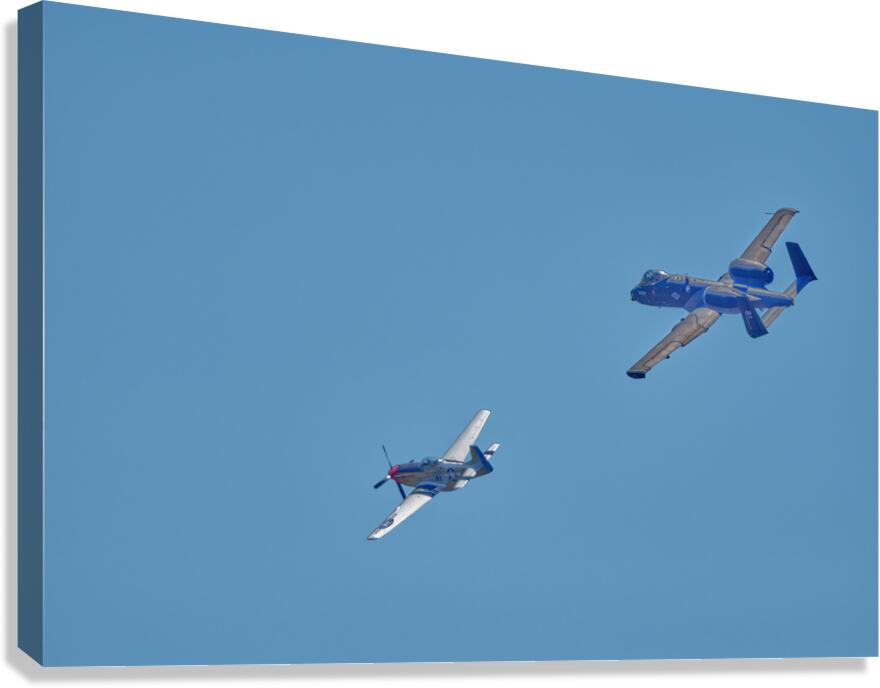 A10 Warthog & P51 Mustang- 1 Canvas Print