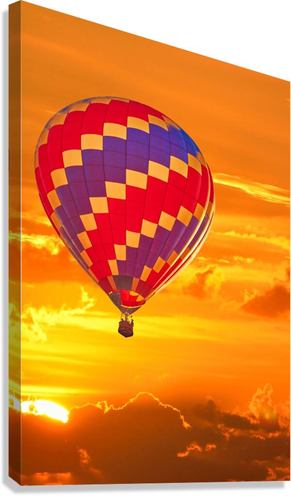 Hot Air Balloon at Sunset Canvas Print