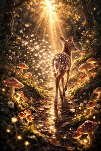 A Fawn Through Falling Wishes