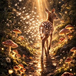 A Fawn Through Falling Wishes