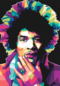 Jimmy Hendrix pop art  by Asran creative