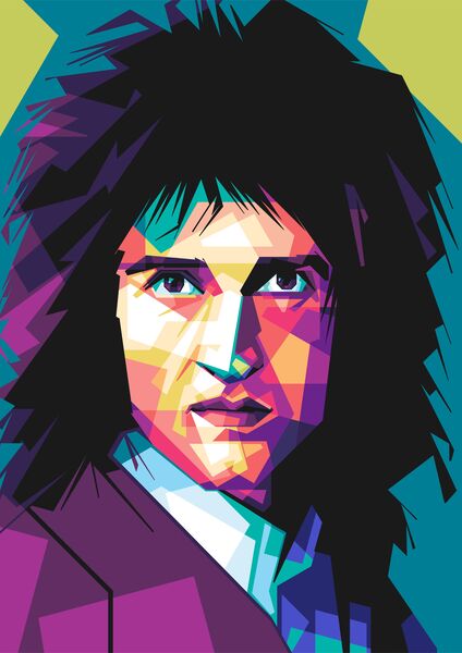 Brian May pop art style  by Asran creative