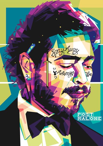 Post Malone pop art style  by Asran creative