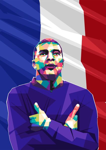 Kylian mbappe pop art  by Asran creative