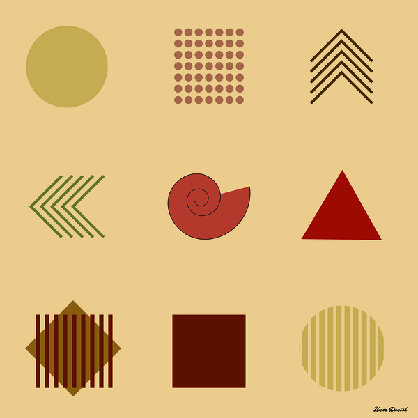 Earthy Geometry – Minimalist Abstract Shapes in Warm Tones by Umar Danish