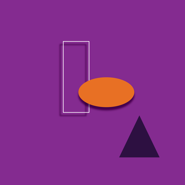 Minimalist Geometric Wall Art – Square Abstract Shapes Print – Bold Purple Orange Modern Canvas – Mid Century Pop Art Style by Umar Danish