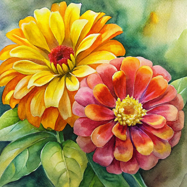Vibrant Zinnias by NORASHOP