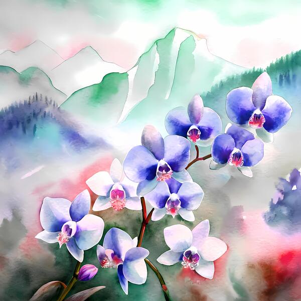 Mountainside Orchids  Print