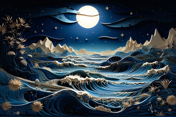 Lunar Waves Print