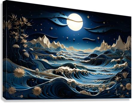 Lunar Waves Canvas Print