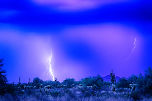 Arizona Blue Hour Desert Storm