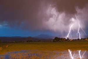 Lightning Striking Longs Peak Foothills 8