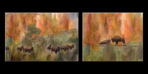 Bison Herd Diptych