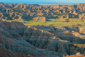 Early Morning Sunlight Illuminating the South Dakota Badlands