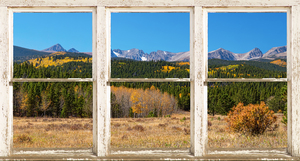 High Elevation Rocky Mountain Peaks Barn Window