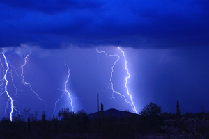 Lightning Storm in the Desert