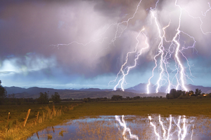Lightning Striking Longs Peak Foothills 4