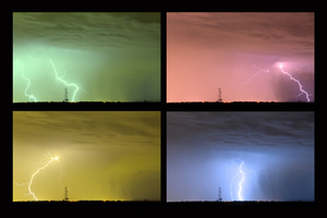Colorful Lightning Thunderstorm Collage