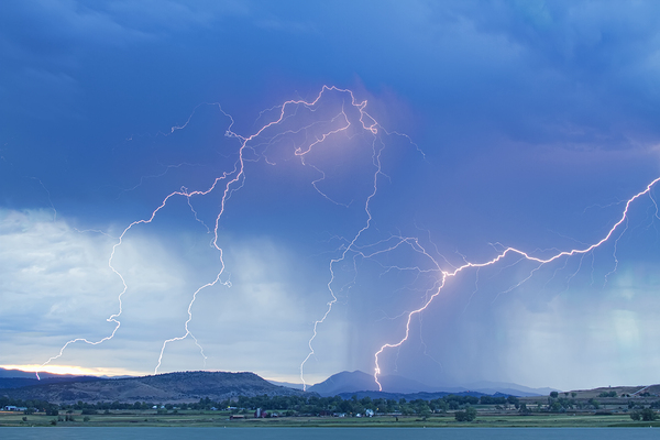 Rocky Mountain Foothills Lightning Strikes Print