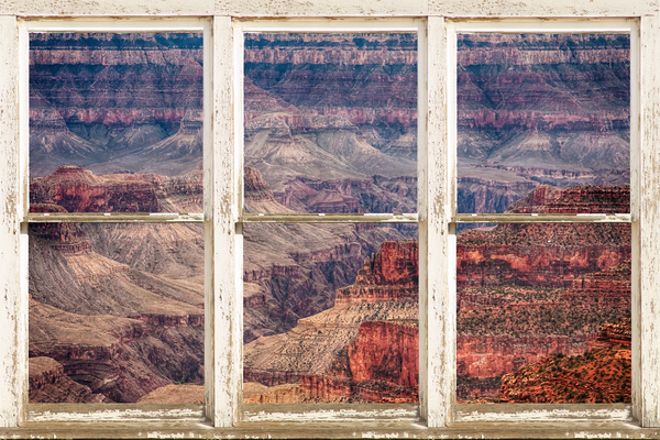 Rustic Window View Grand Canyon by Bo Insogna