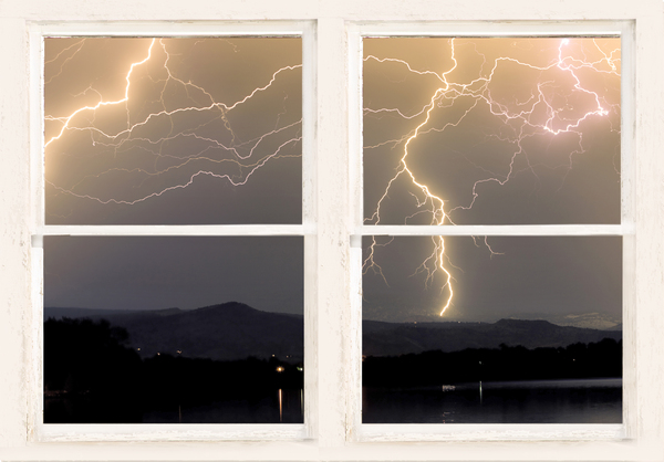 Stormy Night Window View by Bo Insogna