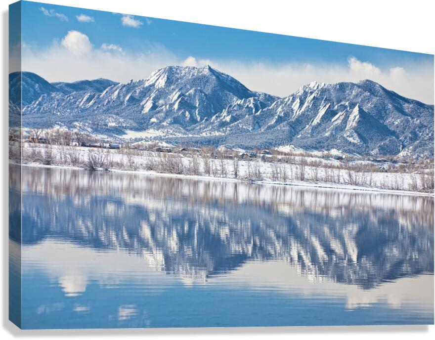 Boulder Reservoir Flatirons Reflections Boulder Colorado Canvas Print