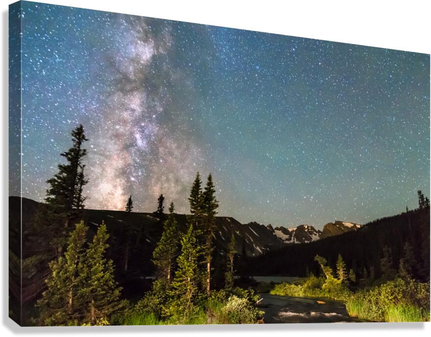 Milky Way Magic Above Longs Lake and the Indian Peaks Canvas Print