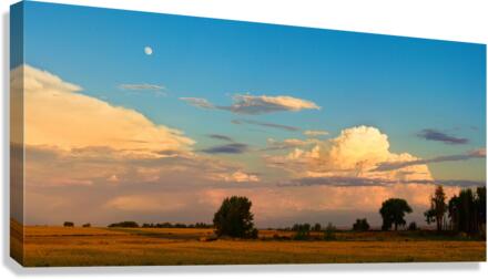 Thunderstorm  Front Moon Panoramic Canvas Print