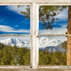 Colorado Rocky Mountain Rustic Window View