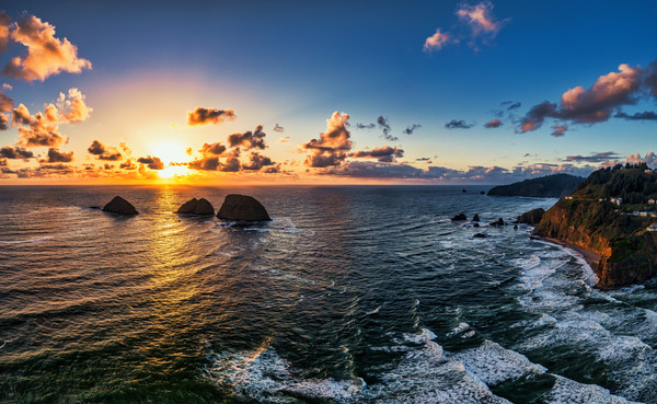 Three Arch Rocks and the Pacific Ocean by Radd Icenoggle