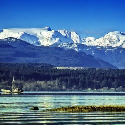 Comox Glacier and Herring Boat